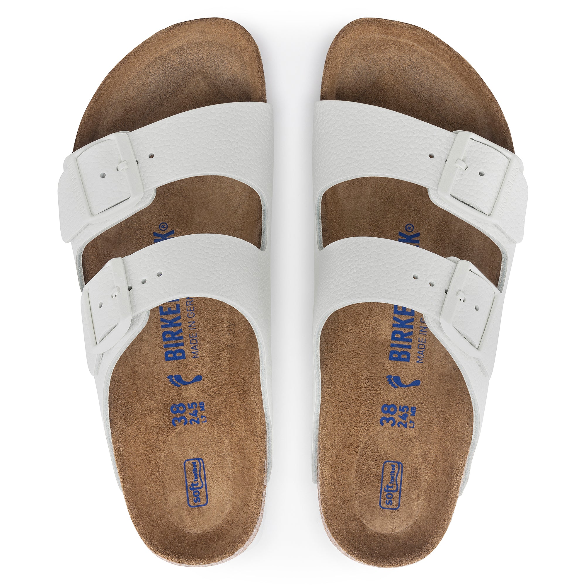 Birkenstock Arizona Soft Footbed White Leather Medium/Narrow Width - Image 2