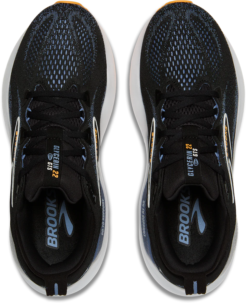 M Brooks Glycerin GTS 22 Black/Country Blue/Orange Pop - Image 3