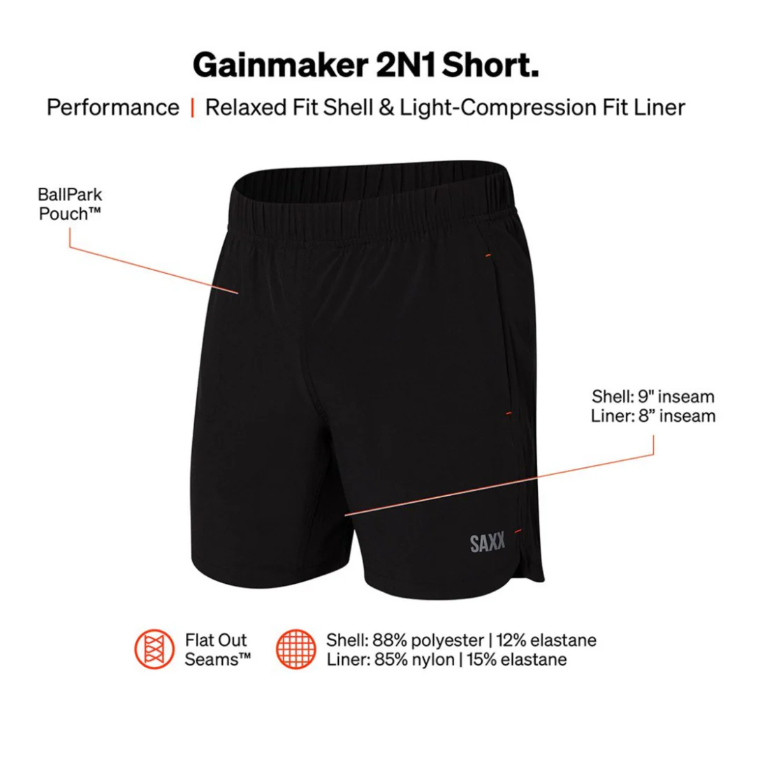 M SAXX Gainmaker 9" 2N1 shorts - Image 4