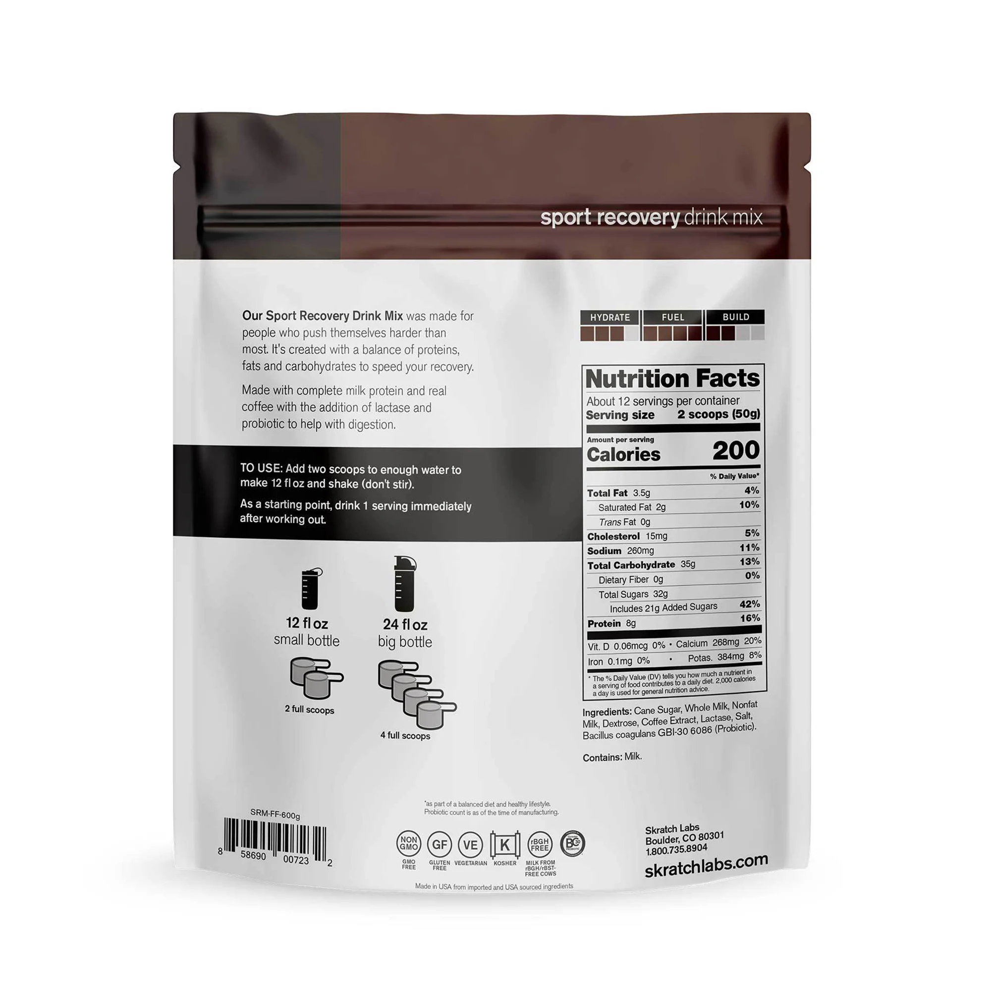 Skratch Sport Recovery Drink Mix Coffee 600g - Image 2