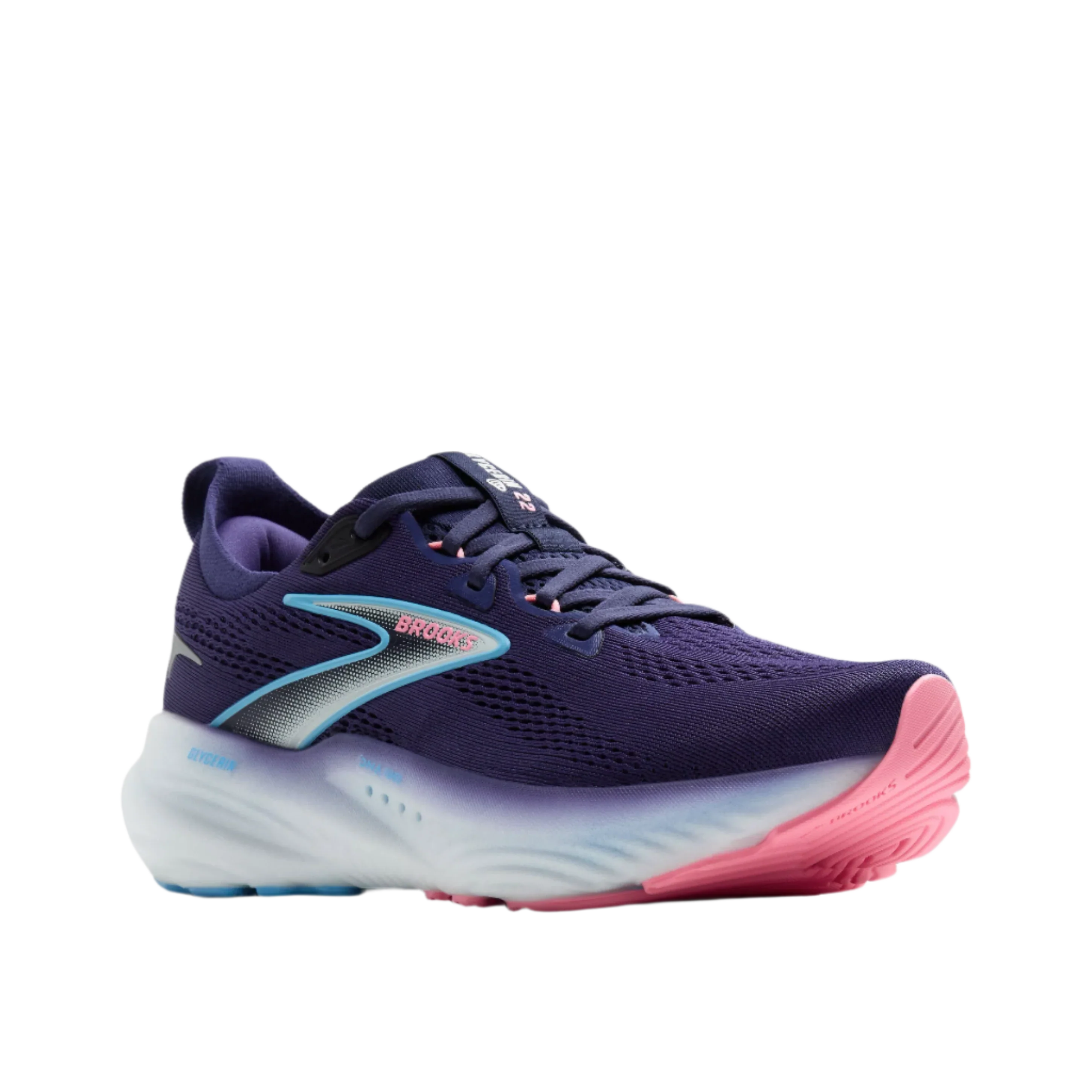 W Brooks Glycerin 22 Blue Ribbon/Peacoat/Dianthus - Image 3