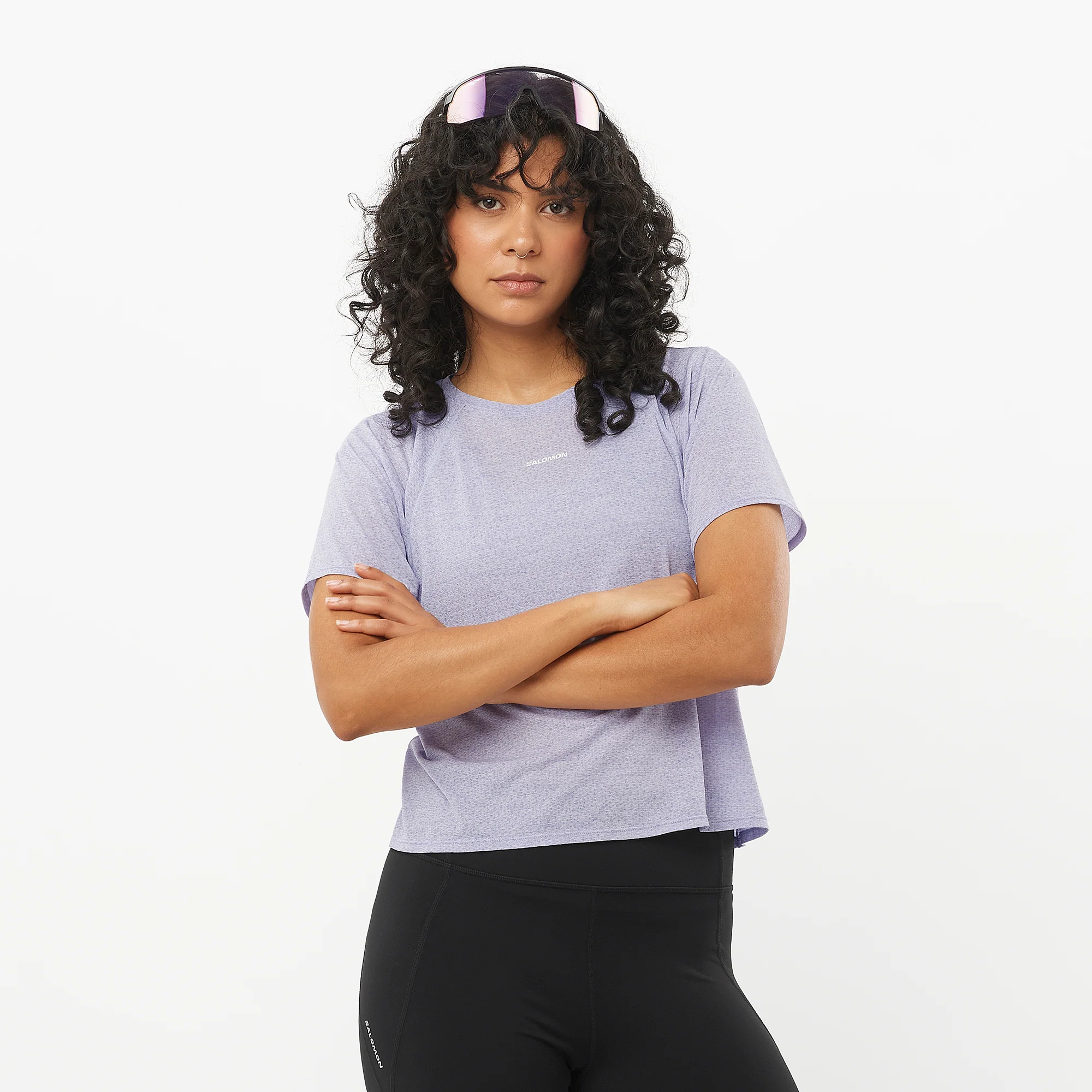 W Salomon SHKout Air Crop SS Tee - Image 3