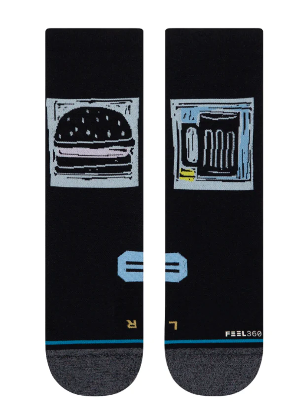 W Stance Run: 'Lauren Fleshman Burgers & Beers' Crew Sock - Image 2